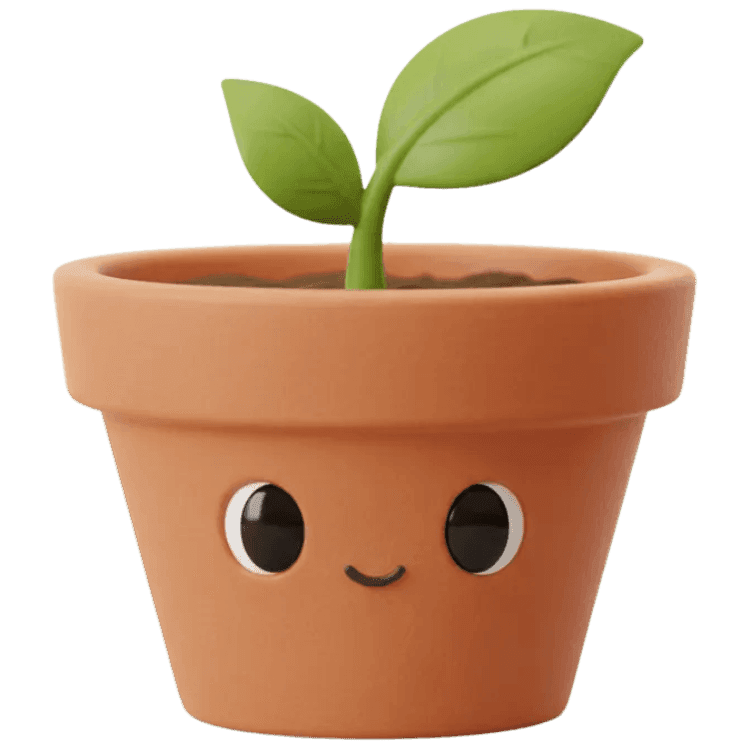Planzi Maskottchen - Süßer Blumentopf mit Gesicht